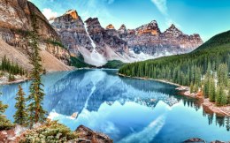 Obraz Wieloczęściowy Jezioro Moraine W Parku Narodowym Banff, Kanada