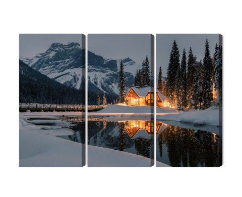 Obraz Wieloczęściowy Emerald Lake W Kanadzie Zimą