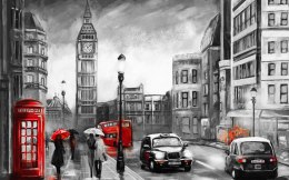 Obraz Wieloczęściowy Widok Ulicy Londynu