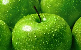 Obraz Wieloczęściowy Zielone Jabłka W Skali Makro