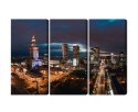 Obraz Wieloczęściowy Panorama Centrum Warszawy Nocą