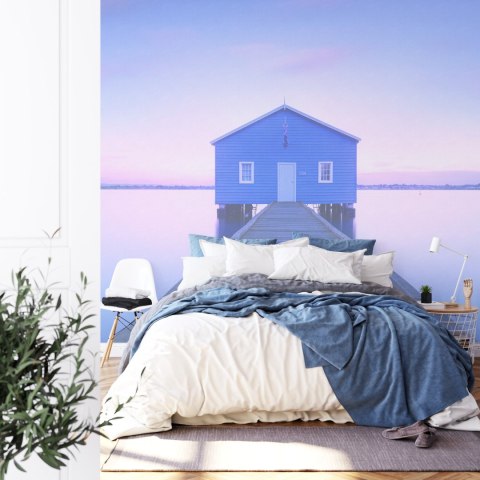 Fototapeta Kwadratowa Boathouse Autorstwa Richarda Vandewalle&#039;a