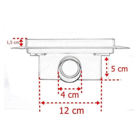 Odpływ prysznicowy kwadratowy 25x25cm kratka ściekowa stal nierdzewna Gitter