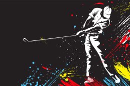 Fototapeta Malowany Golfista