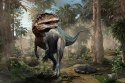 Fototapeta Realistyczny Dinozaur I Palmy