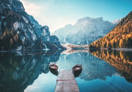 Fototapeta Jezioro Lago Di Braies We Włoszech