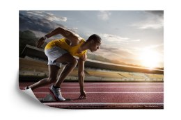 Fototapeta Sportowiec W Bloku Startowym 3D