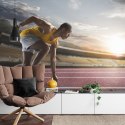 Fototapeta Sportowiec W Bloku Startowym 3D