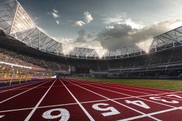 Fototapeta Miejsca Startowe Do Biegu Na Stadionie