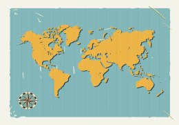 Fototapeta Retro Mapa Świata