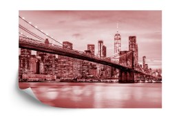 Fototapeta Brooklyn Bridge Nyc W Czerwieni