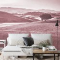 Fototapeta Rolling Hills Faded Vintage W Kolorze Czerwonym