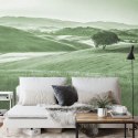 Fototapeta Rolling Hills Faded Vintage W Kolorze Zielonym