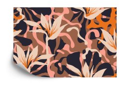 Fototapeta Abstract Jungle Plants Pattern. Creative Collage Contemporary Floral Seamless Pattern. Fashionable Template For Desig