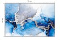 Fototapeta Blue Silver Abstract Background Of Marble Liquid Ink Art Painting On Paper . Image Of Original Artwork Watercolor Alc