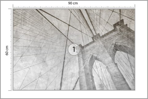 Fototapeta Monochromatyczny Grunge Z Mostu Brooklyńskiego