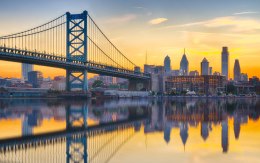 Fototapeta Philadelphia Sunset Skyline Refection