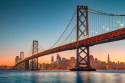 Fototapeta San Francisco Skyline With Oakland Bay Bridge At Sunset, California, Usa