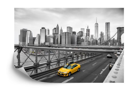 Fototapeta Taxi Crossing Brooklyn Bridge