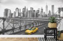 Fototapeta Taxi Crossing Brooklyn Bridge