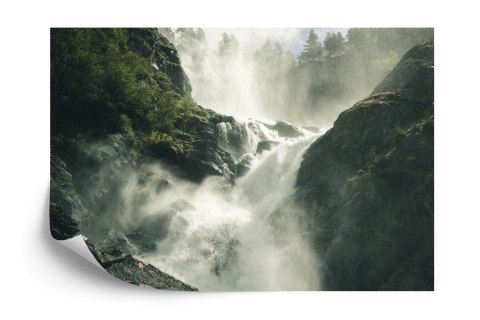 Fototapeta A Flowing Waterfall In Norway