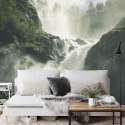 Fototapeta A Flowing Waterfall In Norway