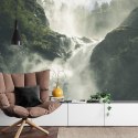 Fototapeta A Flowing Waterfall In Norway