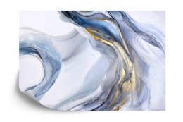 Fototapeta Abstract Blue Art With Gray And Gold — Light Blue Background With Beautiful Smudges And Stains Made With Alcohol Ink 