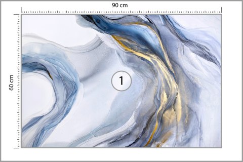 Fototapeta Abstract Blue Art With Gray And Gold — Light Blue Background With Beautiful Smudges And Stains Made With Alcohol Ink 