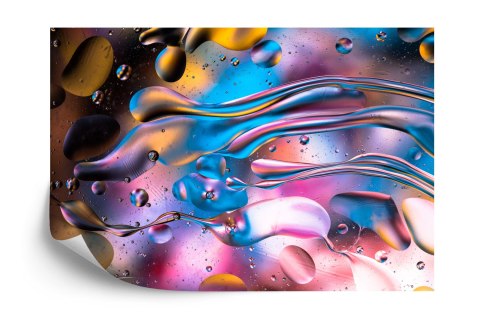 Fototapeta Abstract Colorful Liquid Water Splash And Bubbles Background. Macro Photography