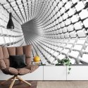 Fototapeta Abstract Geometric Background With A Tunnel Going To Perspective. 3D Render