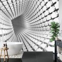 Fototapeta Abstract Geometric Background With A Tunnel Going To Perspective. 3D Render