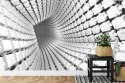 Fototapeta Abstract Geometric Background With A Tunnel Going To Perspective. 3D Render