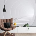 Fototapeta Abstract White Bent 3D Tunnel