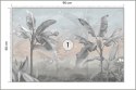 Fototapeta Banana Tree Wallpaper Design With Pastel Tones, Tropical Landscape, Mural Art.