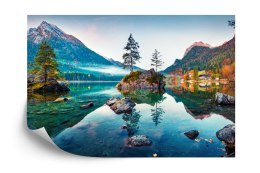 Fototapeta Beautiful Autumn Scene Of Hintersee Lake. Colorful Morning View Of Bavarian Alps On The Austrian Border, Germany, Eur