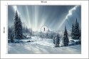 Fototapeta Beautiful Winter Landscape. Majestic White Spruces Glowing By Sunlight. Picturesque And Gorgeous Wintry Scene.