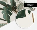 Fototapeta Contemporary Collage Seamless Pattern. Terracotta Abstract Shapes, Tropical Leaves And Continuous Line Of Leaf. Textu