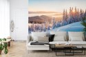 Fototapeta Impressive Winter Morning In Carpathian Mountains With Snow Covered Fir Trees. Colorful Outdoor Scene, Happy New Year