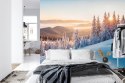 Fototapeta Impressive Winter Morning In Carpathian Mountains With Snow Covered Fir Trees. Colorful Outdoor Scene, Happy New Year