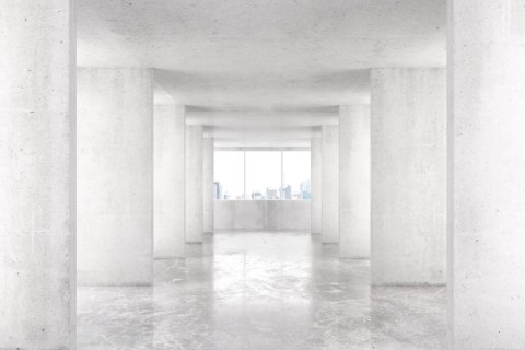 Fototapeta Loft Style Tunnel With Many Walls In Light Empty Building With B