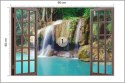 Fototapeta Open Window View To Deep Jungle Waterfall