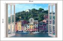 Fototapeta Pen Window View To Old Portofino, Italy