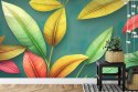 Fototapeta Tropical Trees And Leaves For Digital Printing Wallpaper, Custom Design Wallpaper 3D