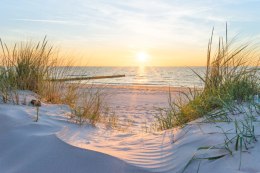 Obraz Na Płótnie Wschód Słońca Na Piaszczystej Plaży