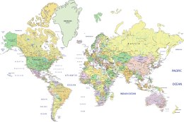 Obraz Na Płótnie Polityczna Mapa Świata