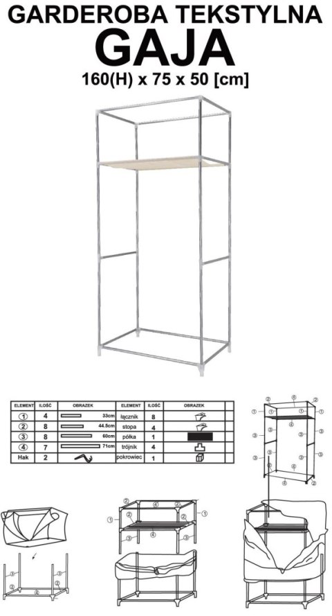 Szafa tekstylna Gaja Vitto brąz