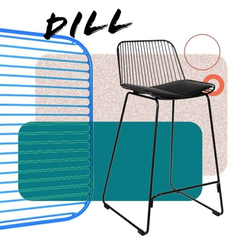 Krzesło barowe Dill Low czarne z czarną