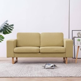 2-osobowa sofa tapicerowana tkaniną, zielona