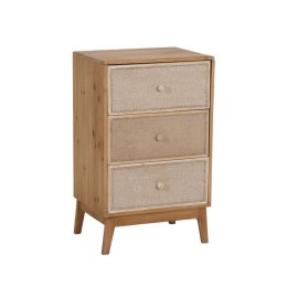 Stolik Nocny GEREL Naturalny Drewno świerkowe Drewno MDF Naturalne Włókno 46 x 37 x 76 cm